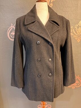 Worthington Double-Breasted Peacoat in Charcoal Gray